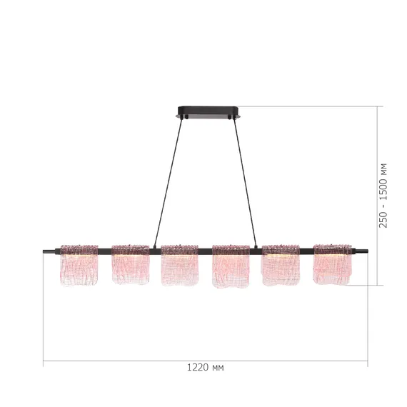 SL6021.403.36 Светильник подвесной ST-Luce черный/розовый LED 1*36W 3000K VOILE