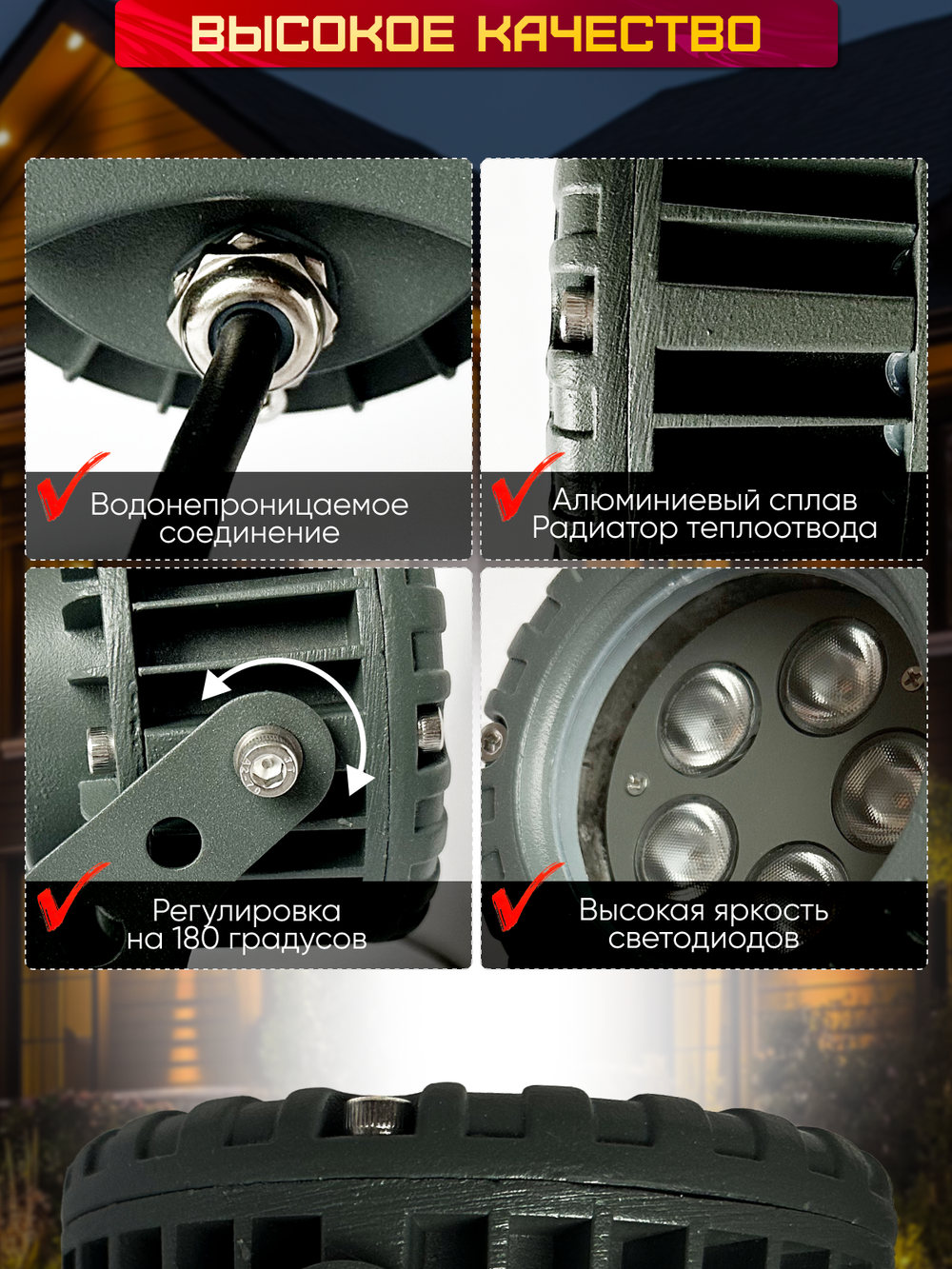 Прожектор для архитектурного и ландшафтного освещения 220V 36W 3000К теплый белый, угол 30 градусов