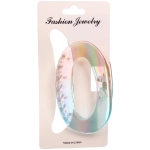 Заколка-краб для волос «Мон Пион», овал, микс 6 цветов, 9,5см (Блистер)