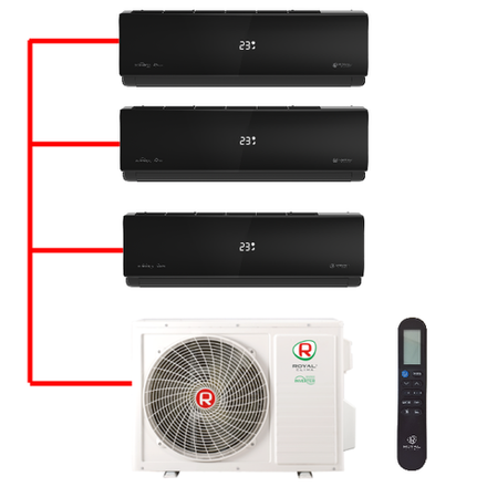 Мульти сплит-система Royal Clima серии Gamma ATTICA NERO (3 внутр. блока, 75м2)