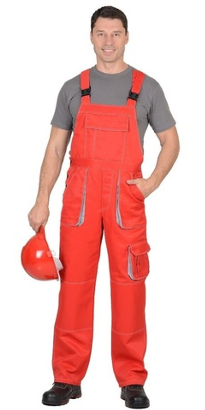 Полукомбинезон Красный со светло-серым