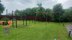 Монтаж уличной шведской стенки Sv Sport Рукоход (4 вертикальных столба)