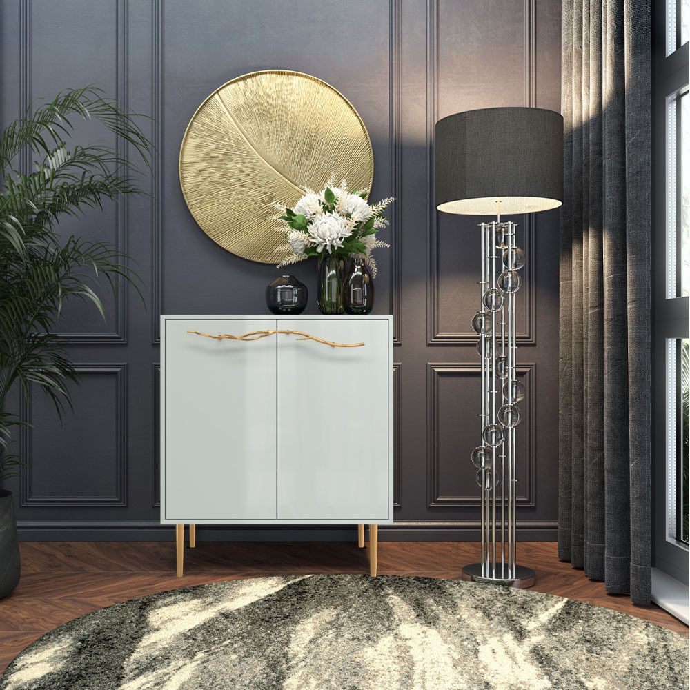 Комод Арт Колор Стайл Голд с 2 полками Серый дым