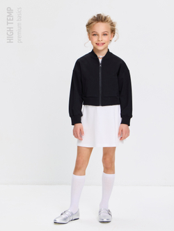 Укороченный бомбер из футера на молнии