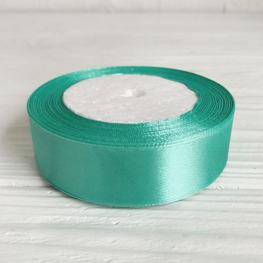 Атласная лента 25 мм (25 ярд) цвет тиффани