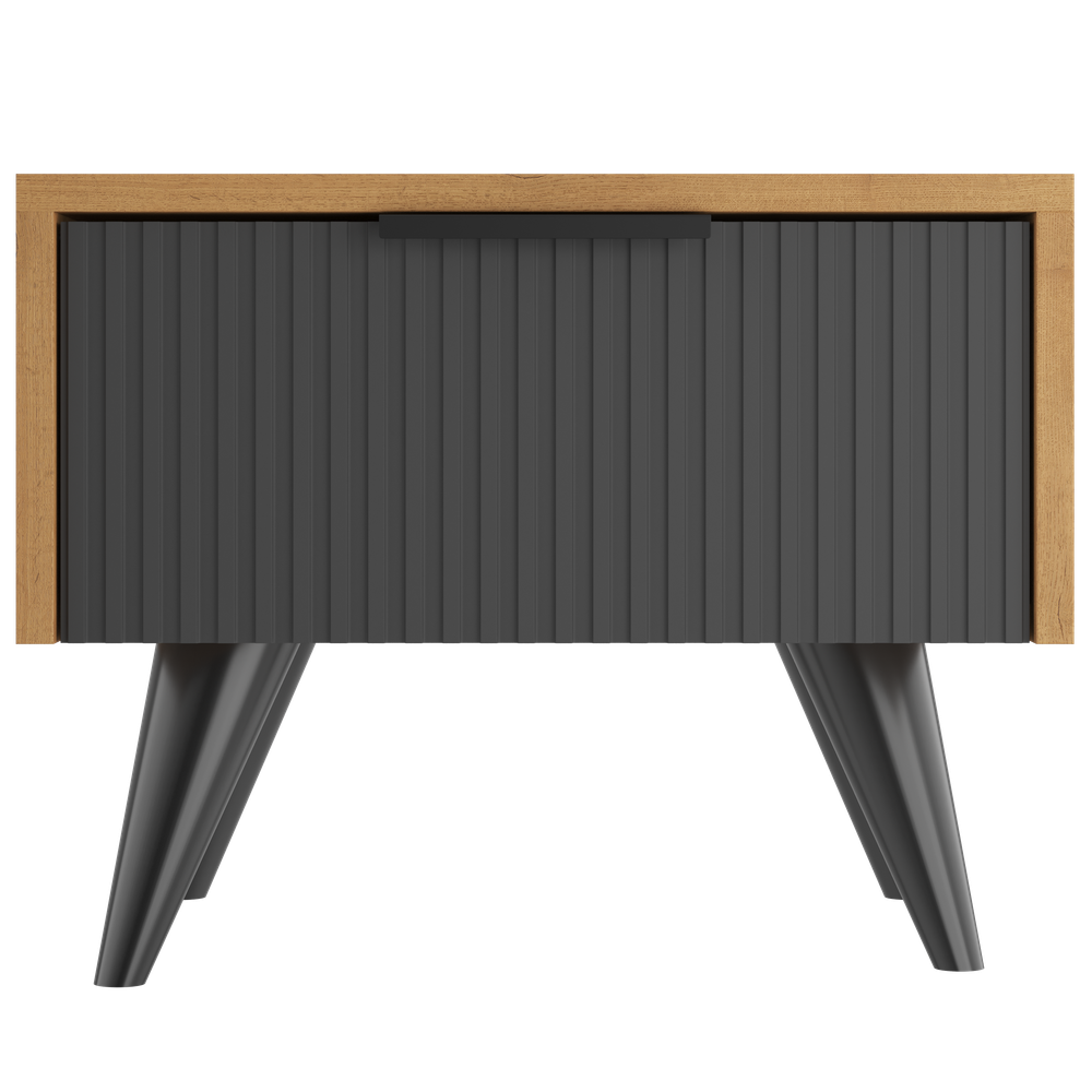 Прикроватная тумба DIWO Краснодар напольная 45x35x35 антрацит, дуб вотан, ручка черная