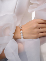 Браслет "Bubble" с горным хрусталем и перламутром Gold