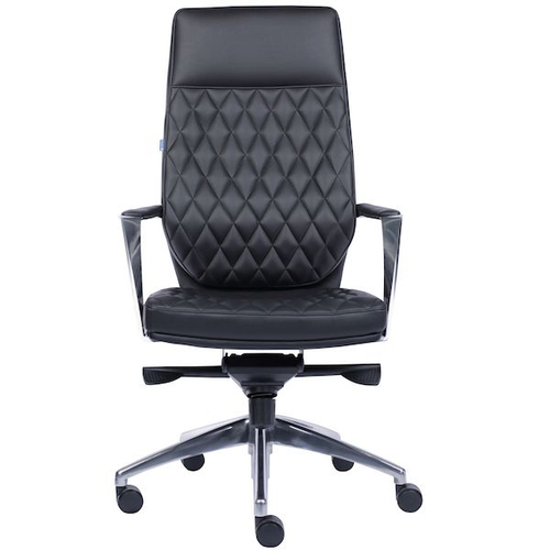 Кресло руководителя Everprof Roma Leather Black, черный, Кожа