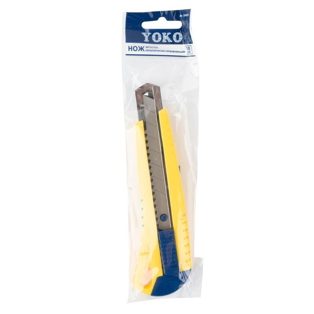 Строительный нож с металлической направляющей 18 мм Yoko