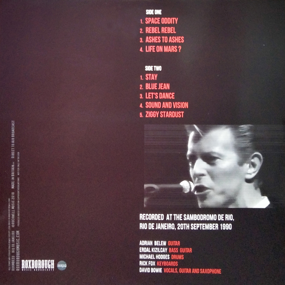 David Bowie / Rio De Janeiro (Limited Edition)(Coloured Vinyl)(LP)