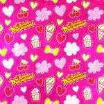 Упаковочная бумага (0,7*10 м) Пинк, Сладости на День Рождения, Розовый, Металлик, 1 шт.