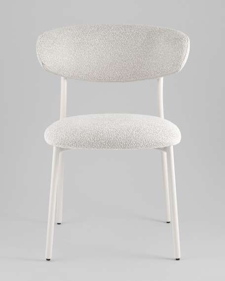 Стул обеденный Ayla серый белые ножки