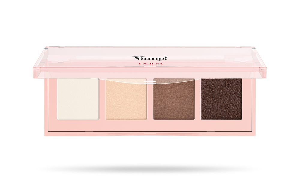 Pupa Палетка теней для век Vamp! 4 Eyeshadow Palette, 4 оттенка, тон №001, Натуральный матовый, 5,2 гр
