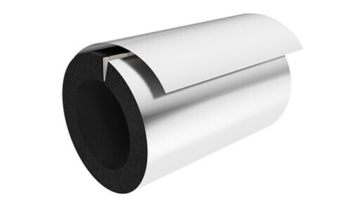 Трубка вспененный каучук толщиной 13 мм РУ-ФЛЕКС СТ ПРОМ АЛЮ Тмакс=110°C серебристый