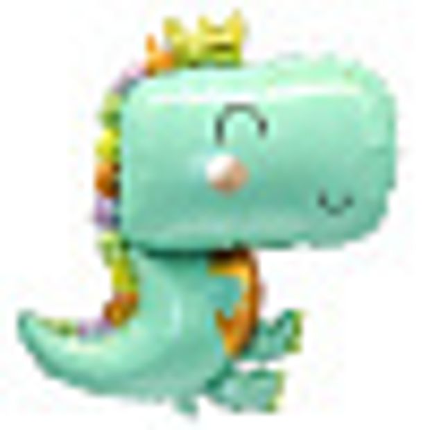 Шар-фигура, фольга, "Динозаврик в короне" (Веселуха), 35"/89 см, инд. уп.(БГ-34)