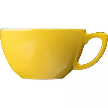 Чашка кофейная «Пур-Амор» фарфор 300мл D=110/60,H=65,L=140мм желт.,белый