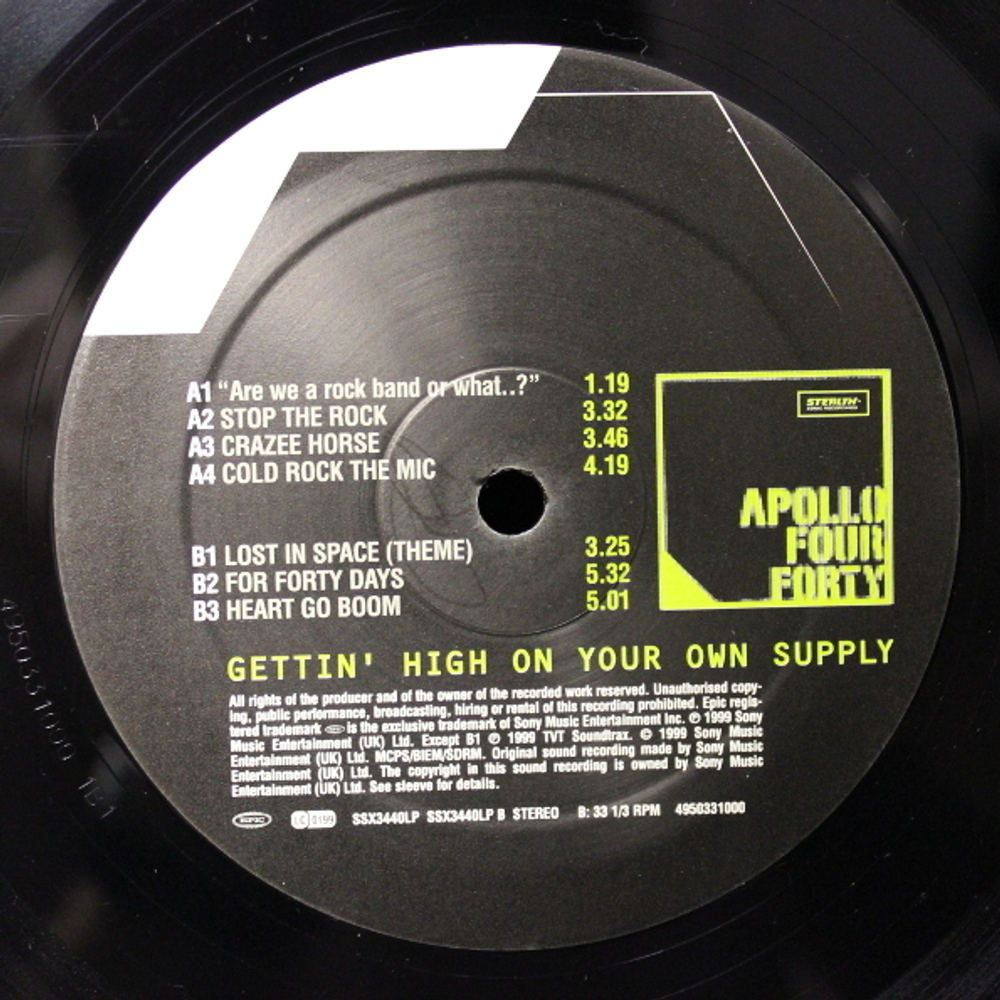 Комплект / Apollo 440 - Gettin' High On Your Own Supply + Stop The Rock (2LP+12" Vinyl Single)
