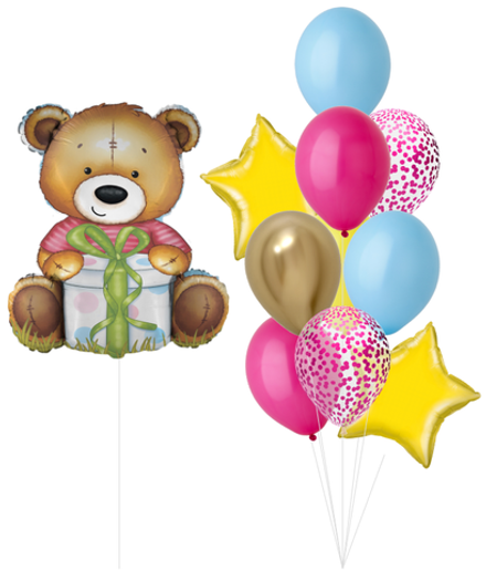 Набор шаров Мишка с подарком | 0134