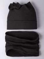 Шапка для девочки осенняя с ушками и снуд