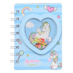 Блокнот детский Basir, формат А7, серия "Единорог", с фигурным декором, переплет 7БЦ, 12*8.5 см, 60 листов, 4 цвета ассорти