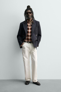 ZARA X AARON LEVINE БРЮКИ КАРГО, БЕЛЫЙ