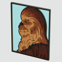 3D Картина по номерам из дерева Чубакка, 23x30 см