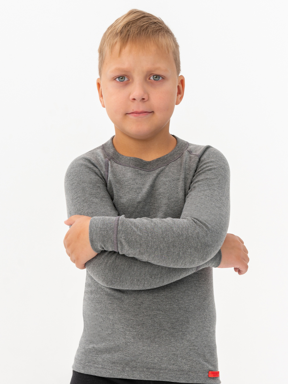 Футболка детская термо унисекс серый меланж