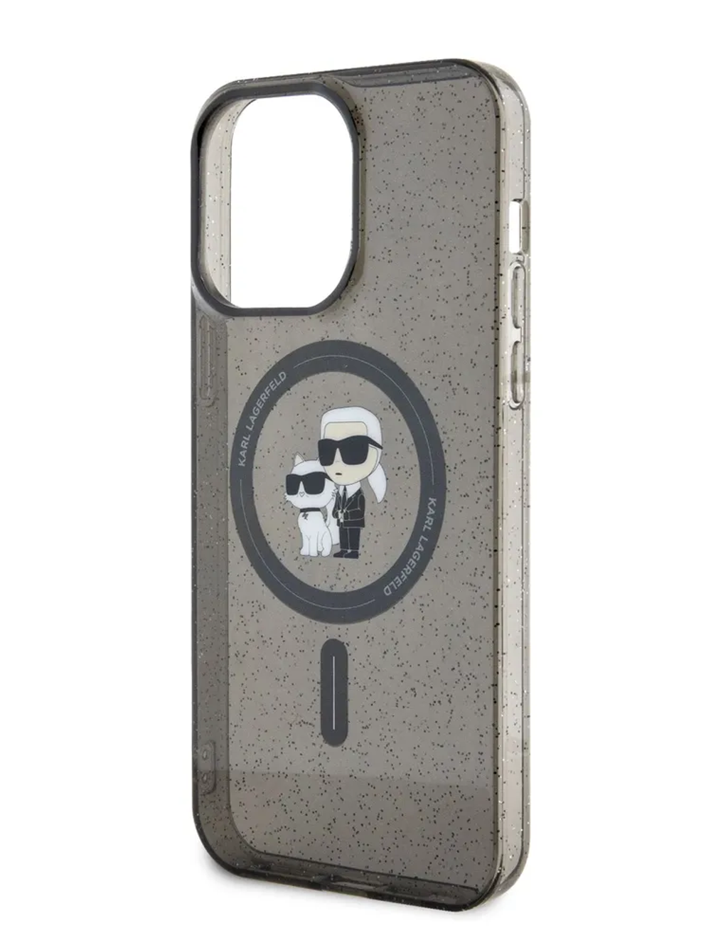Чехол Lagerfeld Karl&Choupette Hard с блестками для iPhone 15promax
