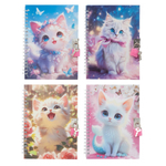 Блокнот детский Basir на замке, формат А6, серия "Кошки", переплет 7БЦ, 18*13 см, 48 листов, ассорти