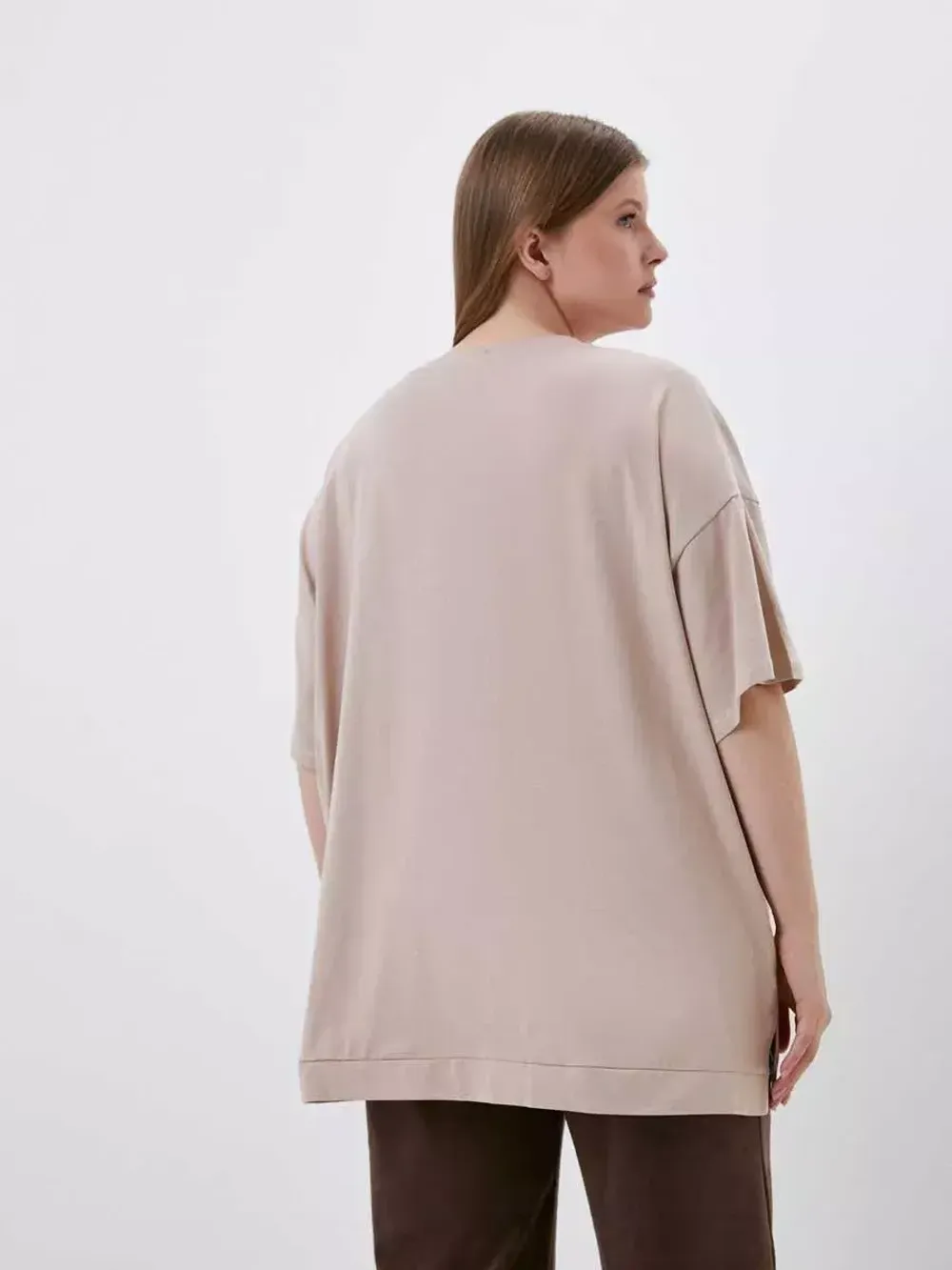 Футболка длинная больших размеров