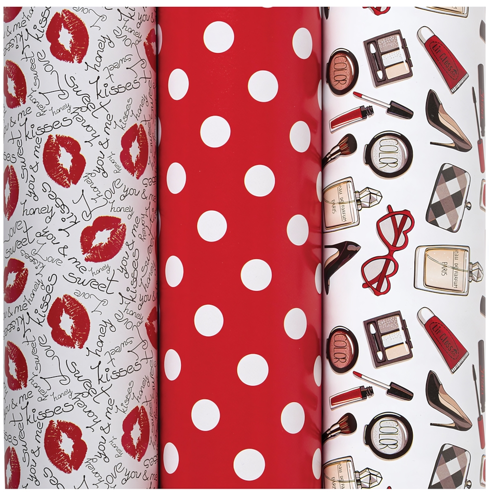 Набор бумаги упаковочной 3шт. 70x100см. "For Women" 3 дизайна (Золотая сказка)