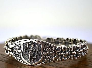 Браслет Архангел Михаил. Серебро.