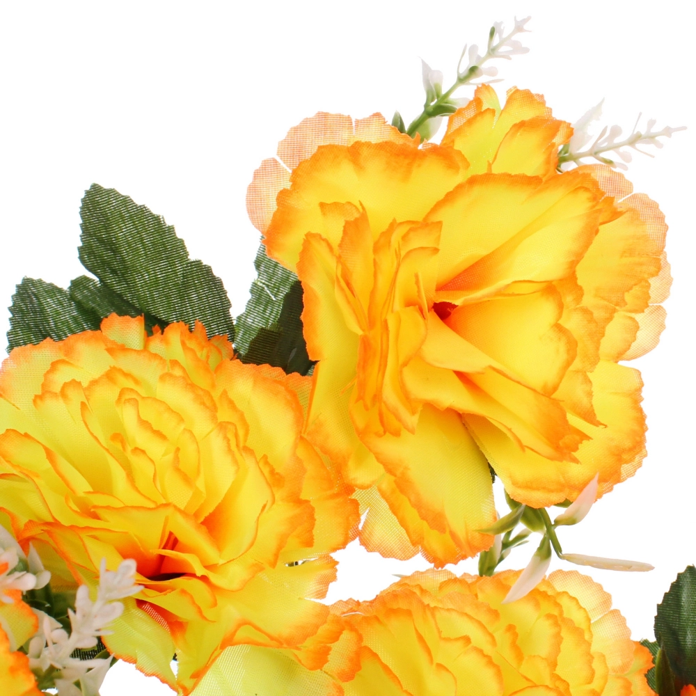 Искусственные цветы «Цветочная мелодия» Гвоздики 50см 10 цветков желтые