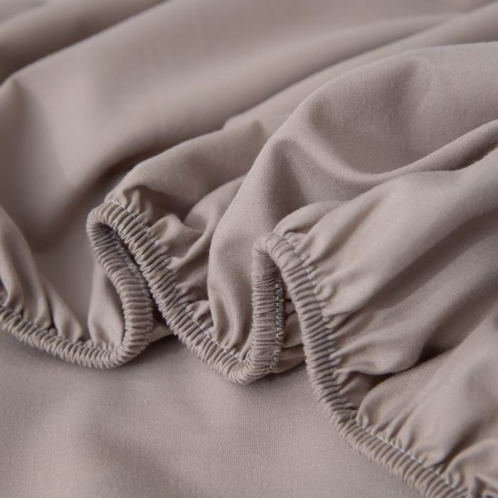 Комплект постельного белья на резинке Однотонный Сатин «Песчаная гармония»