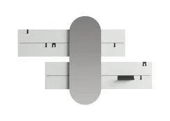 Вешалка Stripe L горизонтальная с зеркалом 60*160 см (светло-серый)