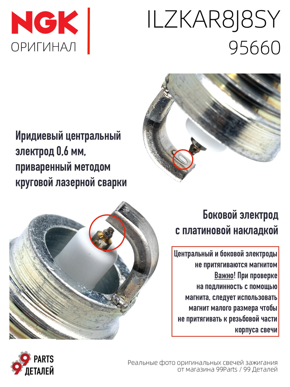 NGK ILZKAR8J8SY 95660 Иридиевые свечи зажигания, 4 шт.