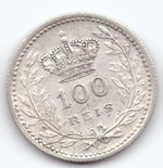 Португалия. 1910. 100 рейс. Серебро. XF