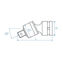 KING TONY (4798P) Кардан ударный 1/2", с шариковым фиксатором
