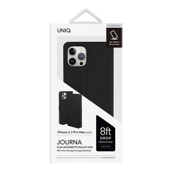 Чехол-книжка Uniq Journa Heritage для iPhone 14 Pro Max (IP6.7PM(2022)-JHERBLK) черный (Black)