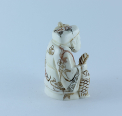 Эксклюзивная нэцкэ Дзюродзин с карпом и веером