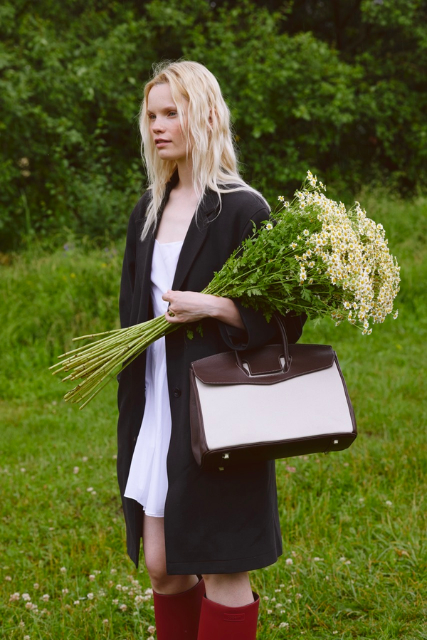 Сумка JECKY канва шоколадного цвета