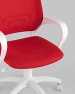 Кресло офисное TopChairs ST-BASIC-W красная ткань крестовина белый пластик