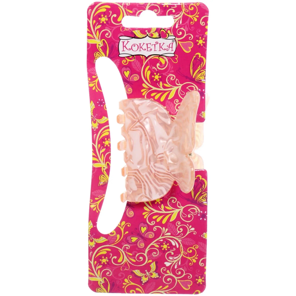 Заколка-краб для волос « ЭЙФОРИЯ ФЛО», шайла, микс 6 цветов, 4,7см (блистер Кокетка)