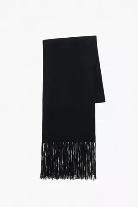 ZARA Х STEFANO PILATI ЛЕГКИЙ ШЕРСТЯНОЙ ШАРФ, ЧЕРНЫЙ