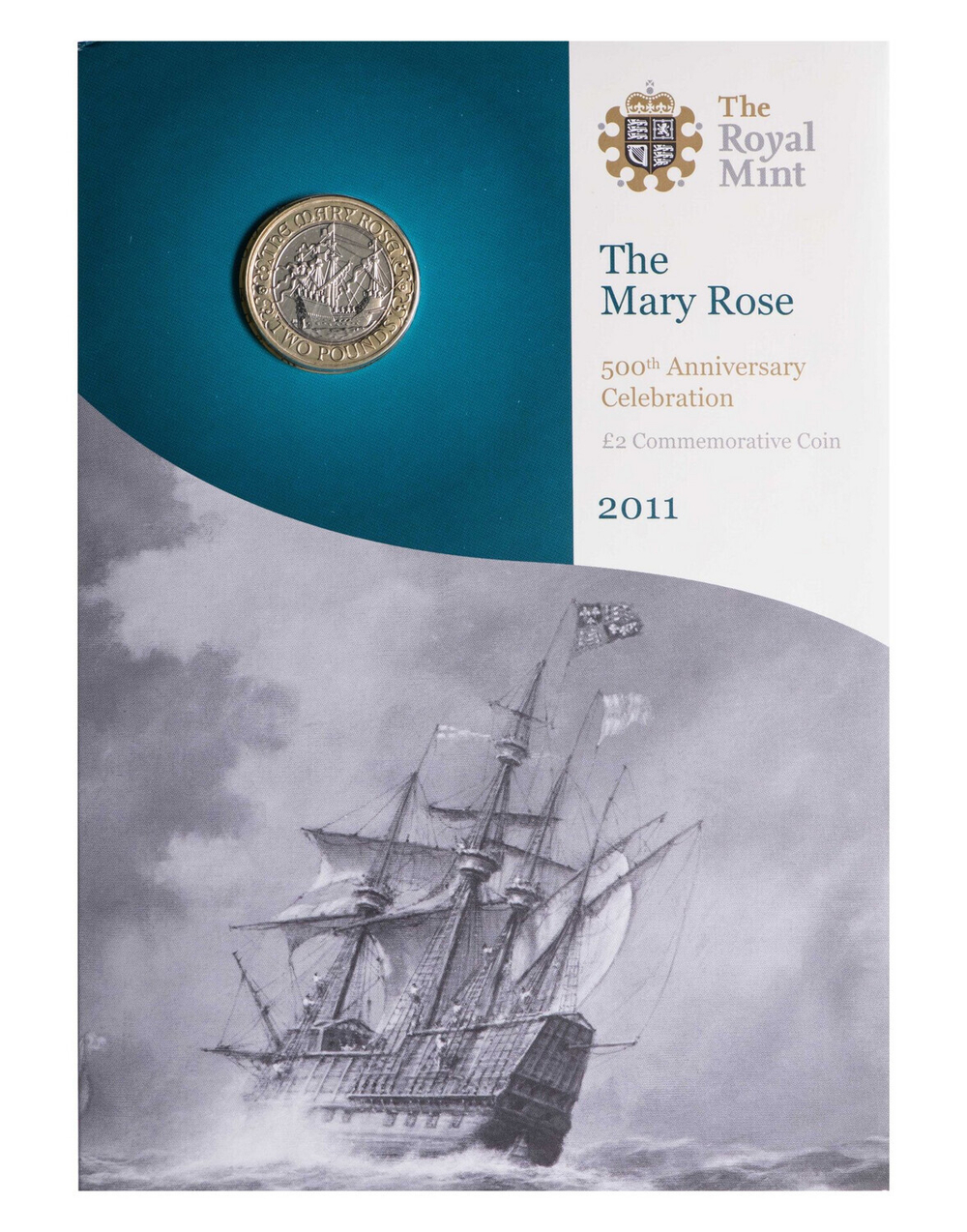 ВЕЛИКОБРИТАНИЯ, 2011, 2 ФУНТА [BU] (THE MARY ROSE)