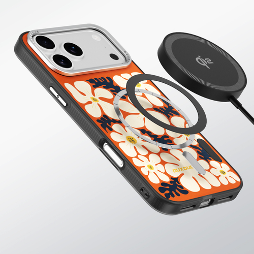Чехол с MagSafe для смартфона iPhone 17 Pro Max, от Dux Ducis, серия Moro Series Magnetic (дизайнерский рисунок оранжевый)