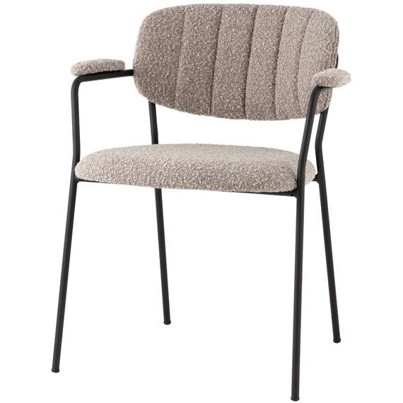 Стул Carol с подлокотниками, серое букле