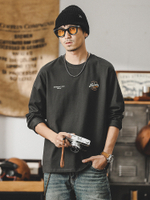 Футболка с принтом и длинным рукавом Американская ретро 260 г, свободного кроя,