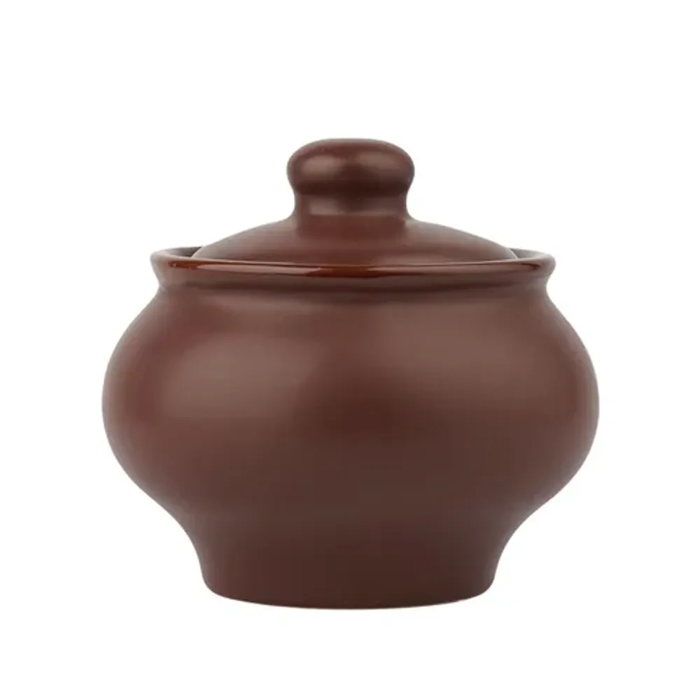 Горшок 320 мл d 11,1/9,1 см h10,3 см с крышкой "Шелк-Доломит" матовая керамика ПГ [1]