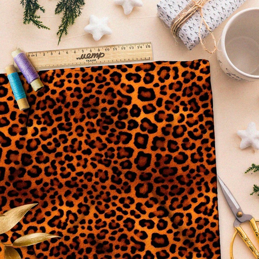 Ткань премиум дюспо принт леопардовый